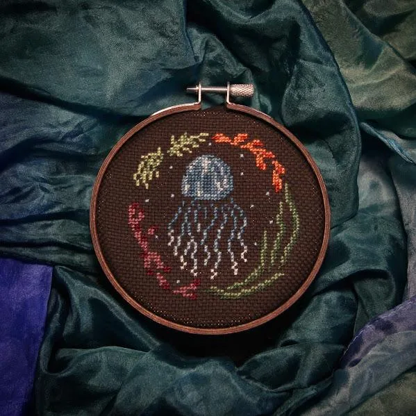 Silky Jellyfish cross-stitch pattern
