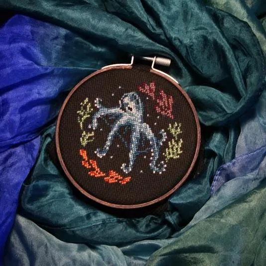 Glass Octopus cross-stitch pattern