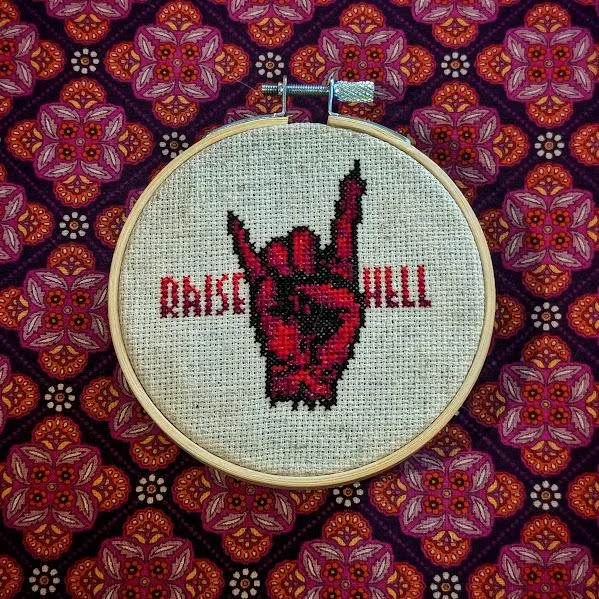 Raise Hell cross-stitch pattern