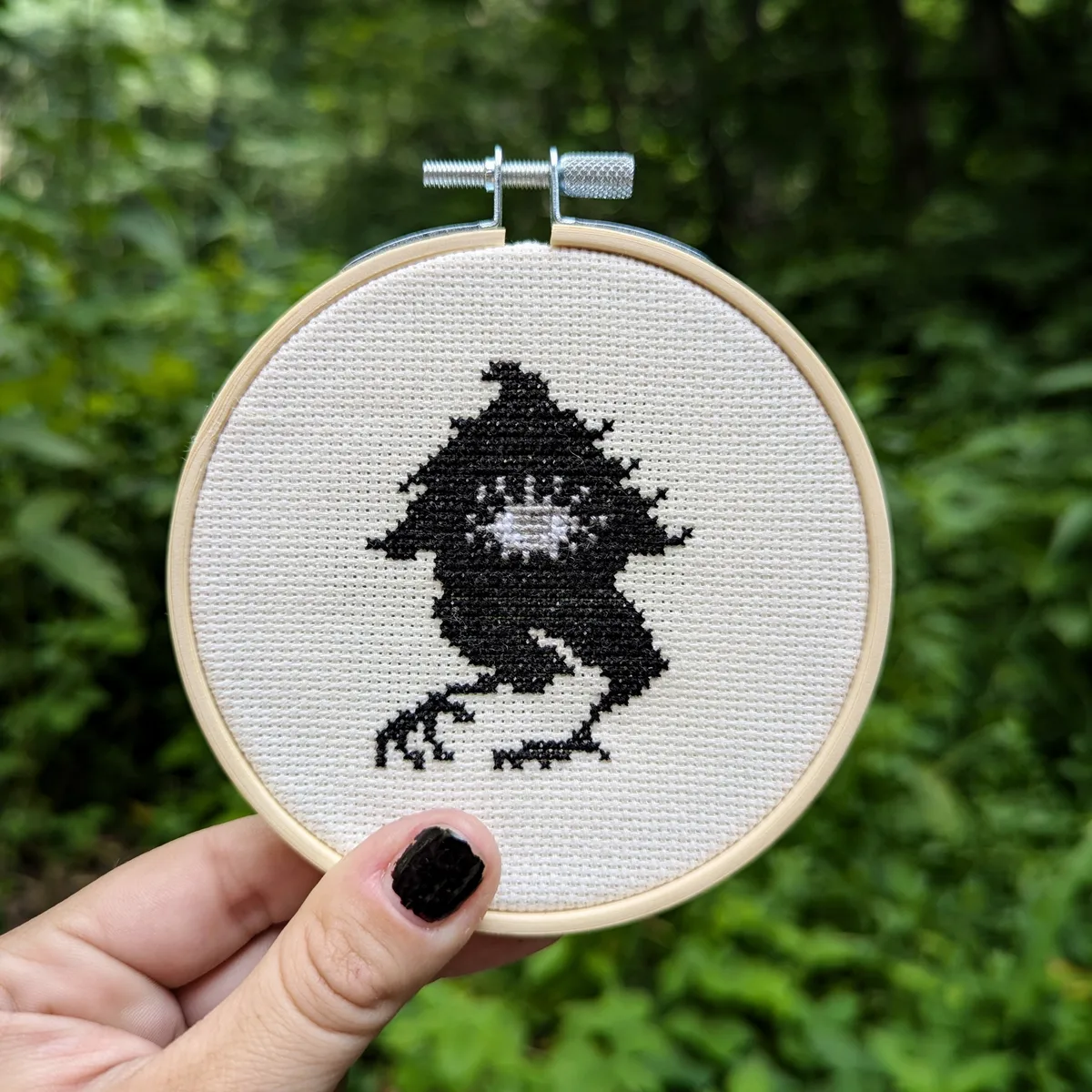 Mini Baba Yaga cross-stitch pattern