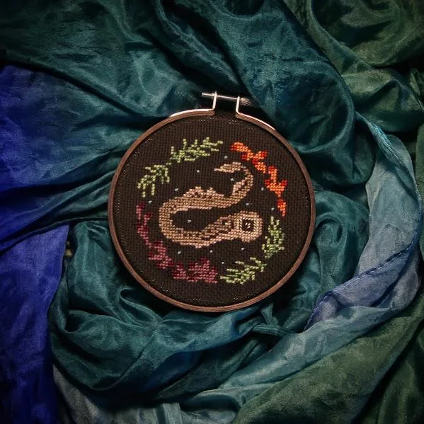 Lamprey cross-stitch pattern
