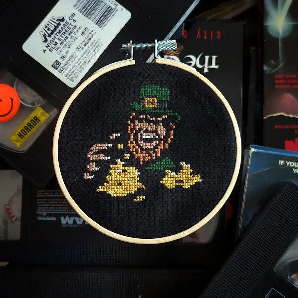 Mini Leprechaun cross-stitch pattern — view 2