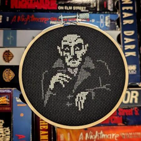 Mini Nosferatu cross-stitch pattern