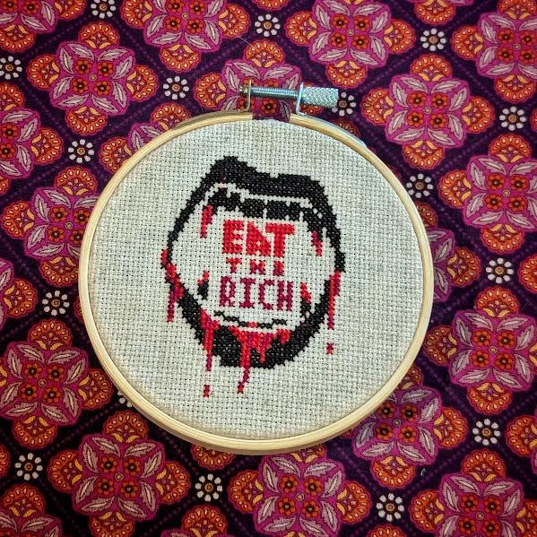 Stitch Against the Machine II cross-stitch pattern — view 2