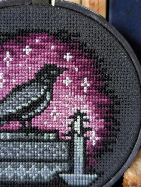 Mini Book Raven cross-stitch pattern — view 2
